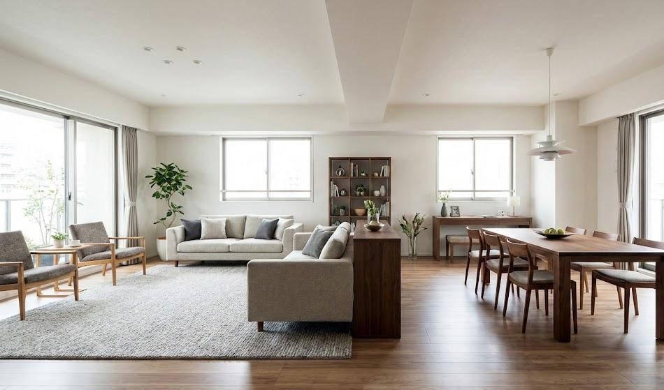 【20畳の実例】ゾーニングでメリハリをつける